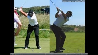 Jon Rahm golf swing  Long Iron faceon amp downtheline July 2017 [upl. by Russon]