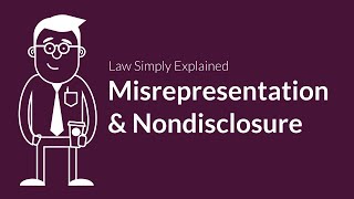 Misrepresentation and Nondisclosure  Contracts  Defenses amp Excuses [upl. by Froemming422]