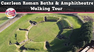 CAERLEON ROMAN BATHS amp AMPHITHEATRE WALES  Walking Tour  Pinned on Places [upl. by Eldwun]