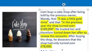 How to apply misrepresentation Liam cupcake scenario [upl. by Laurene]