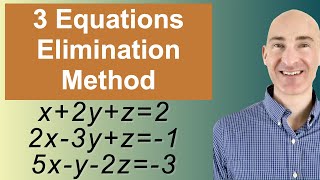 Solving Systems of 3 Equations Elimination [upl. by Eirbua]