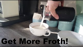 How to Get More Froth from Your Nespresso Coffee Aeroccino  Nespresso tips and help [upl. by Yrekcaz]