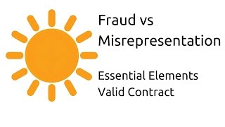 Fraud vs Misrepresentation  Other Essential Elements of a Valid Contract  CA CPT  CS amp CMA [upl. by Ahsiaa495]